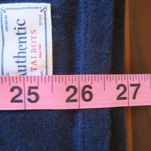 TALBOTS womens top 3x cotton long sleeve striped blue white spring stretch boat - Picture 8 of 9